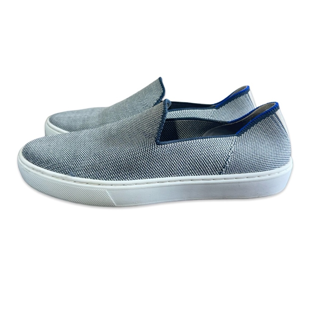 Rothy's White and Blue Anchor Slip-Ons W7.5